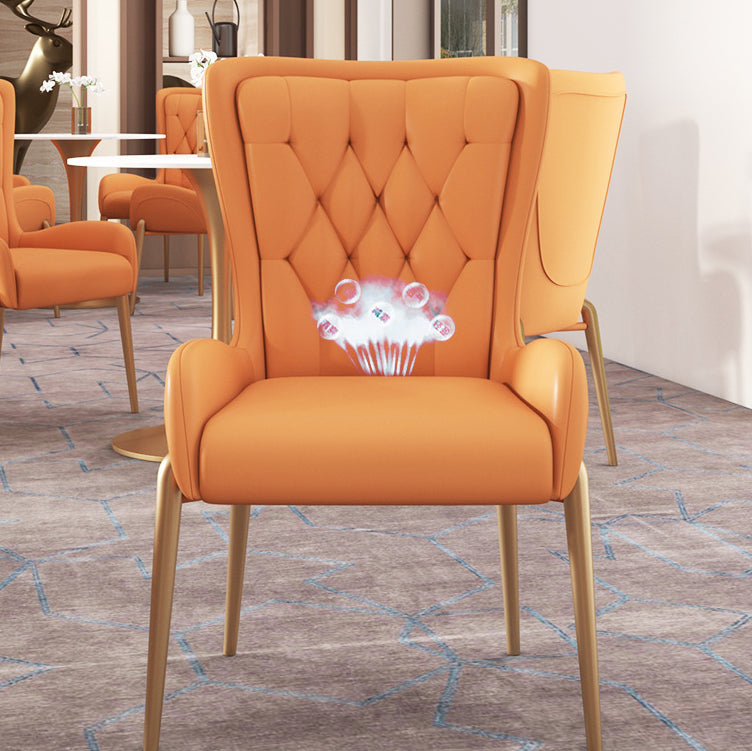 Glam Style Sintered Stone Dining Room Set Standard Height with Gold Base Dining Set Clearhalo 'Dining Room Sets' 'Dining Tables & Seating' 'dining_room_set' 'furn' 'furn_dining_room_set' 'Furniture' 'furniture_dining_room_set' 'Kitchen & Dining Furniture' 'kitchen&dining_furn' 'kitchen' 3486069