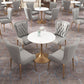 Glam Style Sintered Stone Dining Room Set Standard Height with Gold Base Dining Set Grey 5 Piece Set Clearhalo 'Dining Room Sets' 'Dining Tables & Seating' 'dining_room_set' 'furn' 'furn_dining_room_set' 'Furniture' 'furniture_dining_room_set' 'Kitchen & Dining Furniture' 'kitchen&dining_furn' 'kitchen' 3486074