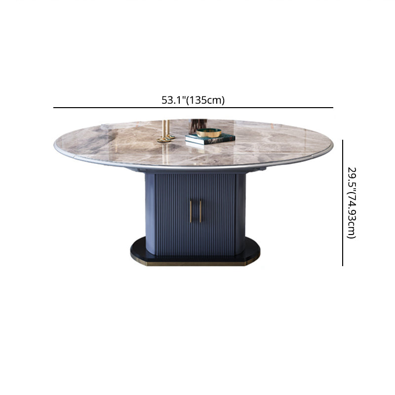 Foldable Modern Sintered Stone Dining Room Set with Round Top and Pedestal Base Furniture Clearhalo 'Dining Room Sets' 'Dining Tables & Seating' 'dining_room_set' 'furn' 'furn_dining_room_set' 'Furniture' 'furniture_dining_room_set' 'Kitchen & Dining Furniture' 'kitchen&dining_furn' 'kitchen' 3486088