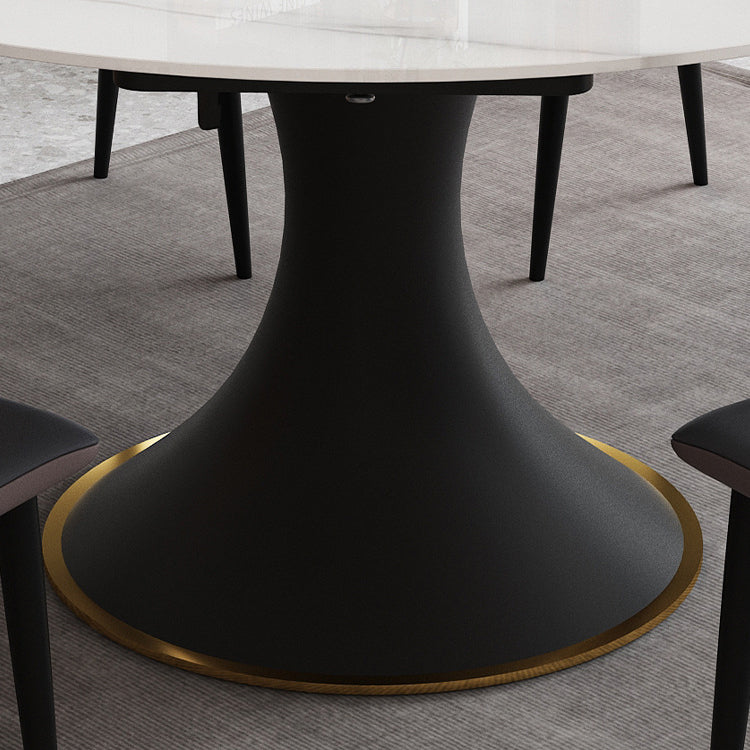 Modern Foldable Sintered Stone Dining Room Set with Black Base Dining Furniture for Home Use Clearhalo 'Dining Room Sets' 'Dining Tables & Seating' 'dining_room_set' 'furn' 'furn_dining_room_set' 'Furniture' 'furniture_dining_room_set' 'Kitchen & Dining Furniture' 'kitchen&dining_furn' 'kitchen' 3486097