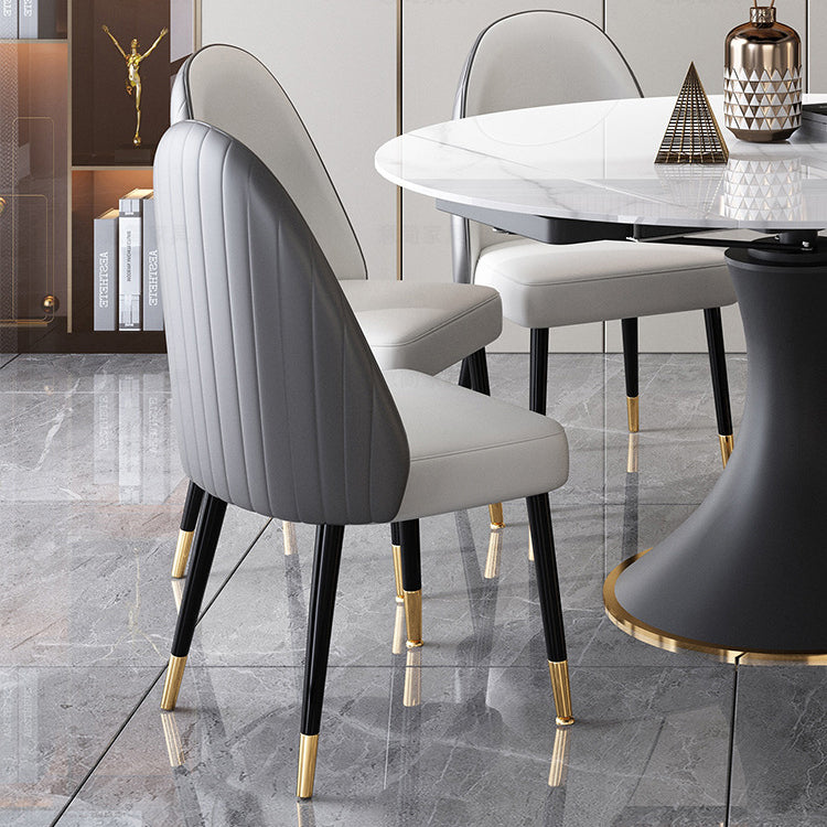 Modern Foldable Sintered Stone Dining Room Set with Black Base Dining Furniture for Home Use Clearhalo 'Dining Room Sets' 'Dining Tables & Seating' 'dining_room_set' 'furn' 'furn_dining_room_set' 'Furniture' 'furniture_dining_room_set' 'Kitchen & Dining Furniture' 'kitchen&dining_furn' 'kitchen' 3486100