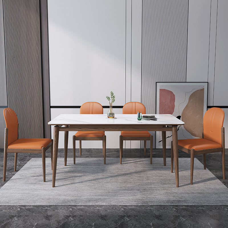 Modern Kitchen Dining Room Set with Sintered Stone Top and Solid Wood Base Dining Furniture Clearhalo 'Dining Room Sets' 'Dining Tables & Seating' 'dining_room_set' 'furn' 'furn_dining_room_set' 'Furniture' 'furniture_dining_room_set' 'Kitchen & Dining Furniture' 'kitchen&dining_furn' 'kitchen' 3486117