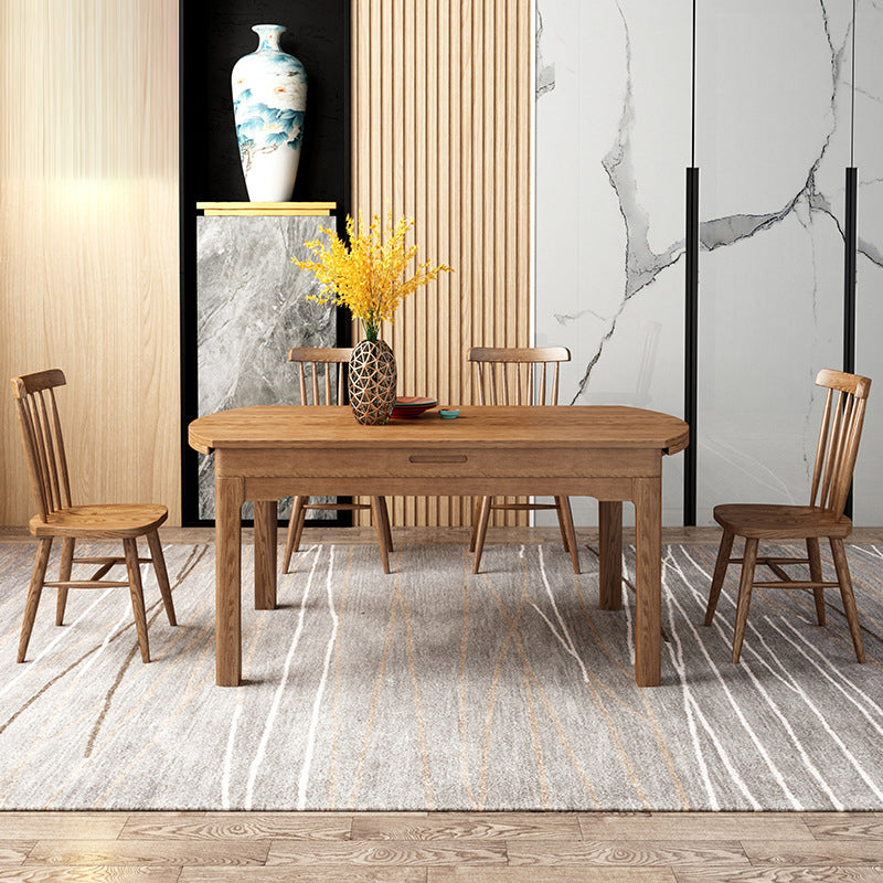 Modern Kitchen Wooden Dining Furniture Set with Round Table Formal Dining Room Table Set 5 Piece Set Clearhalo 'Dining Room Sets' 'Dining Tables & Seating' 'dining_room_set' 'furn' 'furn_dining_room_set' 'Furniture' 'furniture_dining_room_set' 'Kitchen & Dining Furniture' 'kitchen&dining_furn' 'kitchen' 3486132