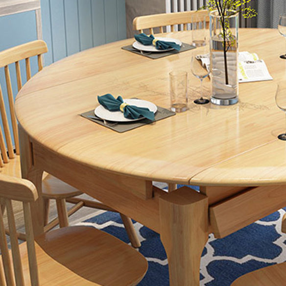 Minimalist Solid Wood Dining Room Set with Round Top and 4 Legs Base Formal Table Set Clearhalo 'Dining Room Sets' 'Dining Tables & Seating' 'dining_room_set' 'furn' 'furn_dining_room_set' 'Furniture' 'furniture_dining_room_set' 'Kitchen & Dining Furniture' 'kitchen&dining_furn' 'kitchen' 3486149
