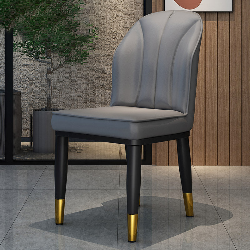 Metal Contemporary Dining Room Chairs Metallic Finish Wingback Side Chairs Dark Gray 1 Piece Brass Gold Clearhalo ' kitchen&dining_furn' 'Dining Chairs' 'Dining Tables & Seating' 'dining_chair' 'furn' 'furn_dining_chair' 'Furniture' 'furniture_dining_chair' 'Kitchen & Dining Furniture' 'kitchen' 3486175