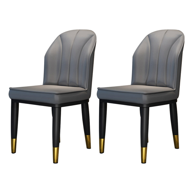 Metal Contemporary Dining Room Chairs Metallic Finish Wingback Side Chairs Dark Gray 2 Piece Set Brass Gold Clearhalo ' kitchen&dining_furn' 'Dining Chairs' 'Dining Tables & Seating' 'dining_chair' 'furn' 'furn_dining_chair' 'Furniture' 'furniture_dining_chair' 'Kitchen & Dining Furniture' 'kitchen' 3486176