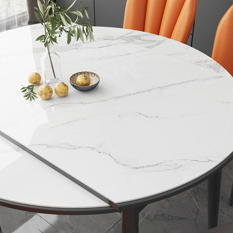 Kitchen Modern Sintered Stone Dining Table of Traditional Height with Space-Saving Dining Room Sets Clearhalo 'Dining Room Sets' 'Dining Tables & Seating' 'dining_room_set' 'furn' 'furn_dining_room_set' 'Furniture' 'furniture_dining_room_set' 'Kitchen & Dining Furniture' 'kitchen&dining_furn' 'kitchen' 3490879