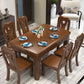 Traditional Style Rectangular Dining RoomTable Set for 6 with Parson Chairs Walnut Dining Set 7 Piece Set Clearhalo 'Dining Room Sets' 'Dining Tables & Seating' 'dining_room_set' 'furn' 'furn_dining_room_set' 'Furniture' 'furniture_dining_room_set' 'Kitchen & Dining Furniture' 'kitchen&dining_furn' 'kitchen' 3490899