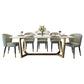 Home Scandinavian Style Sintered Stone Dining Bench Set Rectangular Dining Table with Trestle Base Clearhalo 'Dining Room Sets' 'Dining Tables & Seating' 'dining_room_set' 'furn' 'furn_dining_room_set' 'Furniture' 'furniture_dining_room_set' 'Kitchen & Dining Furniture' 'kitchen&dining_furn' 'kitchen' 3490915