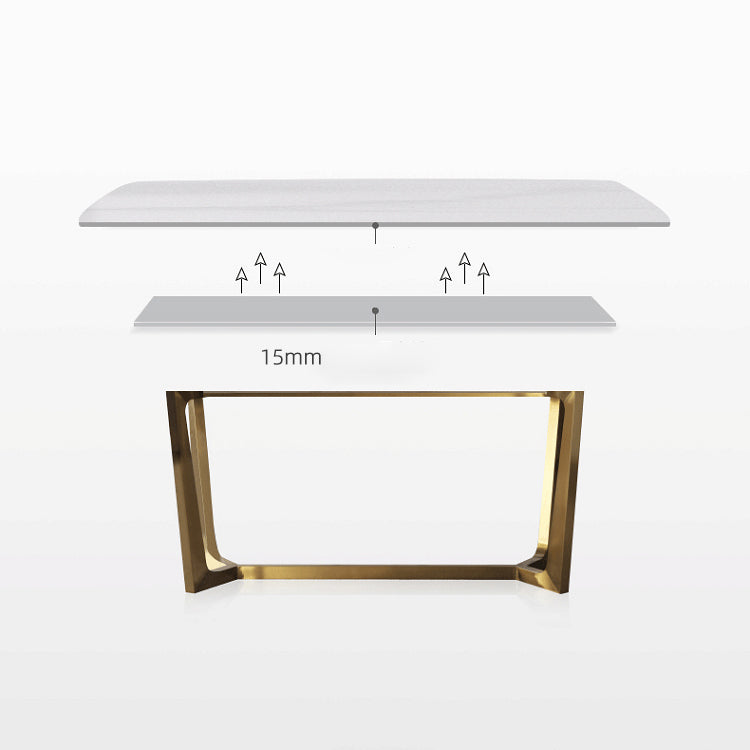 Home Scandinavian Style Sintered Stone Dining Bench Set Rectangular Dining Table with Trestle Base Clearhalo 'Dining Room Sets' 'Dining Tables & Seating' 'dining_room_set' 'furn' 'furn_dining_room_set' 'Furniture' 'furniture_dining_room_set' 'Kitchen & Dining Furniture' 'kitchen&dining_furn' 'kitchen' 3490917
