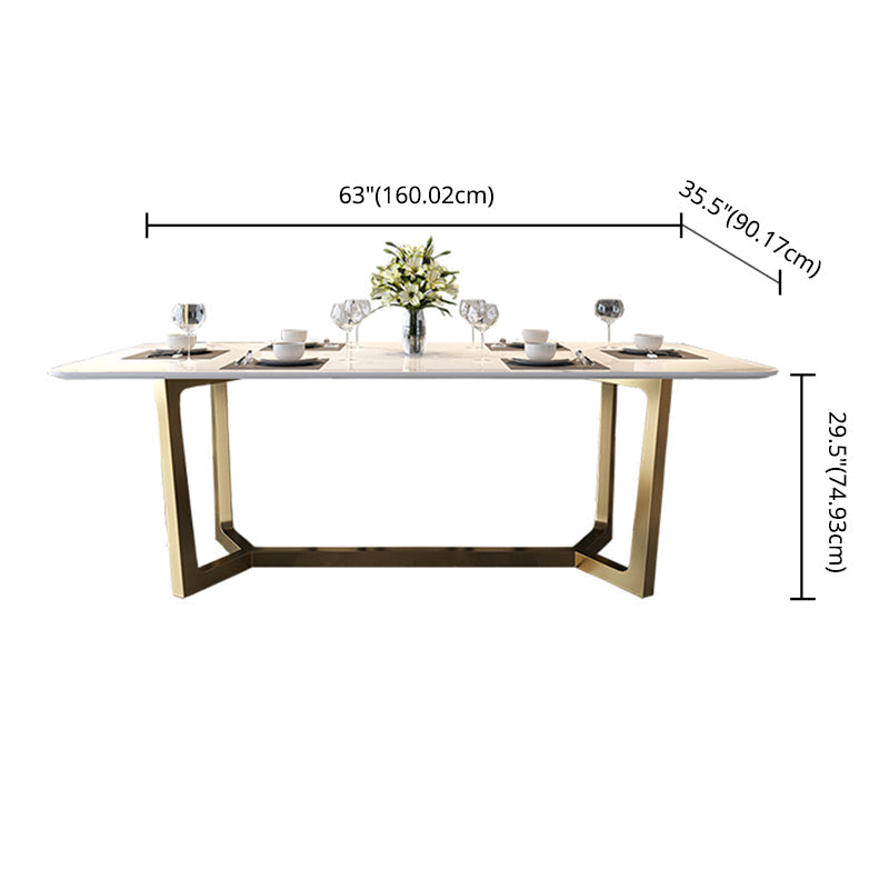 Home Scandinavian Style Sintered Stone Dining Bench Set Rectangular Dining Table with Trestle Base Clearhalo 'Dining Room Sets' 'Dining Tables & Seating' 'dining_room_set' 'furn' 'furn_dining_room_set' 'Furniture' 'furniture_dining_room_set' 'Kitchen & Dining Furniture' 'kitchen&dining_furn' 'kitchen' 3490922