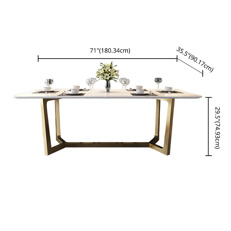 Home Scandinavian Style Sintered Stone Dining Bench Set Rectangular Dining Table with Trestle Base Clearhalo 'Dining Room Sets' 'Dining Tables & Seating' 'dining_room_set' 'furn' 'furn_dining_room_set' 'Furniture' 'furniture_dining_room_set' 'Kitchen & Dining Furniture' 'kitchen&dining_furn' 'kitchen' 3490923
