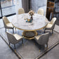 Round Modern Marble Dining Room Set Dining Furniture Set with Metallic Base Clearhalo 'Dining Room Sets' 'Dining Tables & Seating' 'dining_room_set' 'furn' 'furn_dining_room_set' 'Furniture' 'furniture_dining_room_set' 'Kitchen & Dining Furniture' 'kitchen&dining_furn' 'kitchen' 3490929