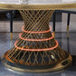 Round Modern Marble Dining Room Set Dining Furniture Set with Metallic Base Clearhalo 'Dining Room Sets' 'Dining Tables & Seating' 'dining_room_set' 'furn' 'furn_dining_room_set' 'Furniture' 'furniture_dining_room_set' 'Kitchen & Dining Furniture' 'kitchen&dining_furn' 'kitchen' 3490934