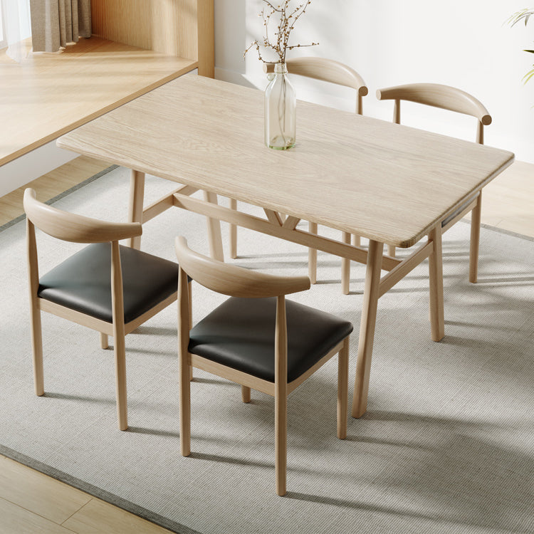 Rectangular Contemporary MDF Dining Room Set Dining Furniture Set with Metallic Base Clearhalo 'Dining Room Sets' 'Dining Tables & Seating' 'dining_room_set' 'furn' 'furn_dining_room_set' 'Furniture' 'furniture_dining_room_set' 'Kitchen & Dining Furniture' 'kitchen&dining_furn' 'kitchen' 3490946