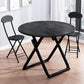 Modern Wooden Dining Room Set with Round Table Space-Saving Design Dining Table Furniture Black 3 Piece Set Clearhalo 'Dining Room Sets' 'Dining Tables & Seating' 'dining_room_set' 'furn' 'furn_dining_room_set' 'Furniture' 'furniture_dining_room_set' 'Kitchen & Dining Furniture' 'kitchen&dining_furn' 'kitchen' 3490959