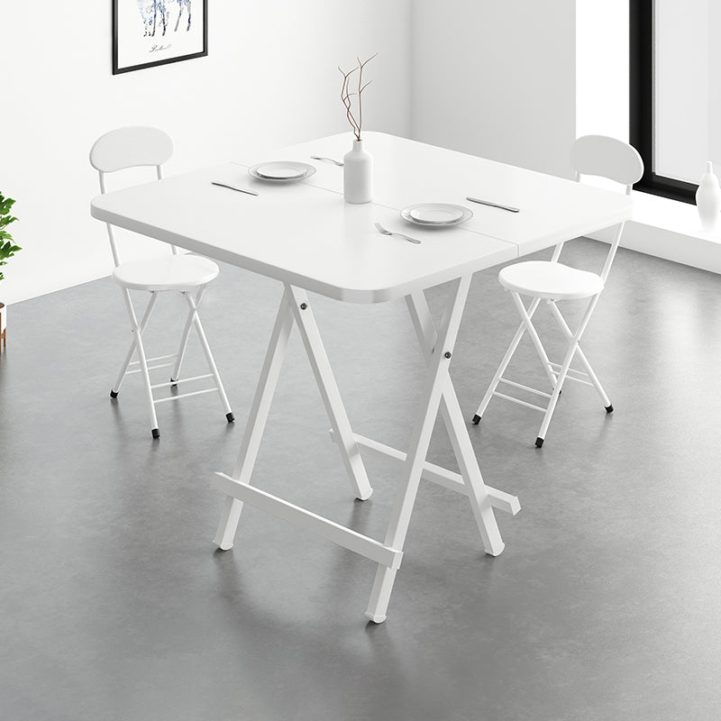Modern Wooden Dining Room Set with Round Table Space-Saving Design Home Dining Table Furniture White 3 Piece Set Clearhalo 'Dining Room Sets' 'Dining Tables & Seating' 'dining_room_set' 'furn' 'furn_dining_room_set' 'Furniture' 'furniture_dining_room_set' 'Kitchen & Dining Furniture' 'kitchen&dining_furn' 'kitchen' 3490971