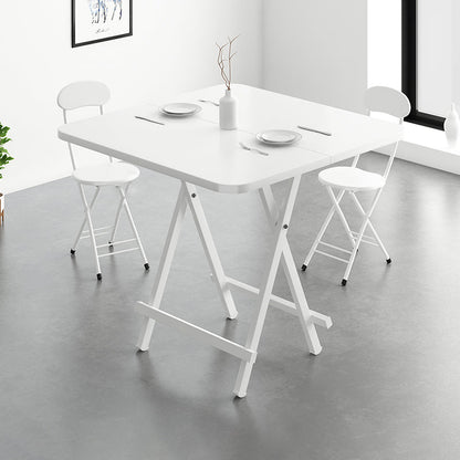 Modern Wooden Dining Room Set with Round Table Space-Saving Design Home Dining Table Furniture White 3 Piece Set Clearhalo 'Dining Room Sets' 'Dining Tables & Seating' 'dining_room_set' 'furn' 'furn_dining_room_set' 'Furniture' 'furniture_dining_room_set' 'Kitchen & Dining Furniture' 'kitchen&dining_furn' 'kitchen' 3490971