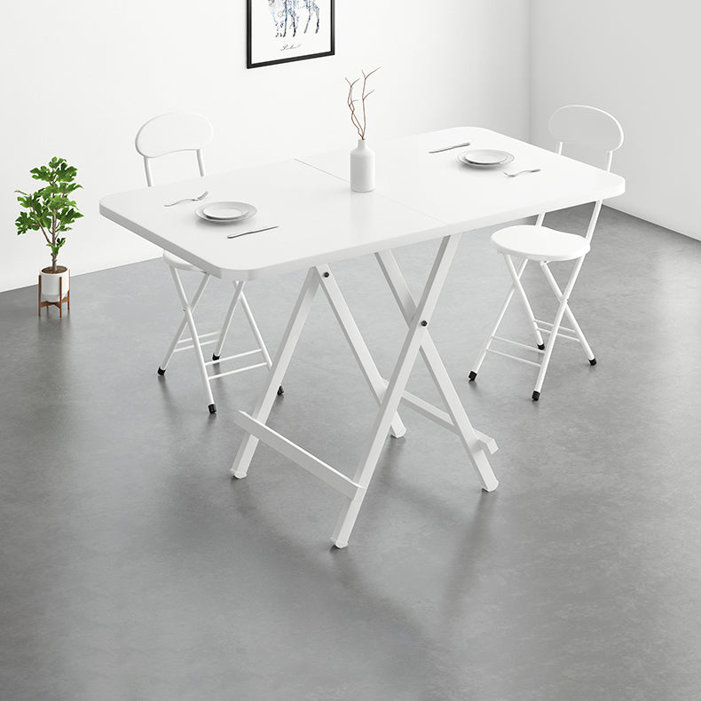 Modern Style Wooden Dining Room Set with Round Table Space-Saving Design Dining Table Furniture White 3 Piece Set Clearhalo 'Dining Room Sets' 'Dining Tables & Seating' 'dining_room_set' 'furn' 'furn_dining_room_set' 'Furniture' 'furniture_dining_room_set' 'Kitchen & Dining Furniture' 'kitchen&dining_furn' 'kitchen' 3491025