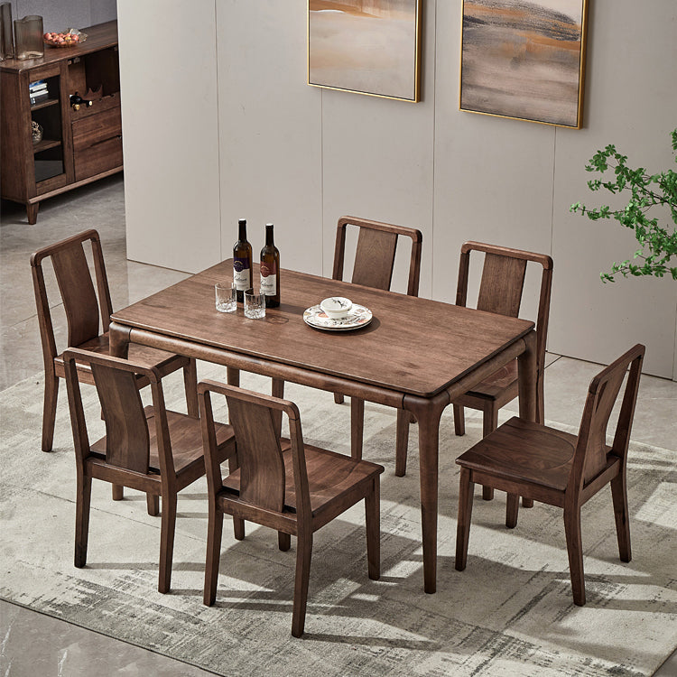 Traditional Solid Wood Dining Room Set with Rectangle Table Dining Table Furniture for Home Clearhalo 'Dining Room Sets' 'Dining Tables & Seating' 'dining_room_set' 'furn' 'furn_dining_room_set' 'Furniture' 'furniture_dining_room_set' 'Kitchen & Dining Furniture' 'kitchen&dining_furn' 'kitchen' 3491038