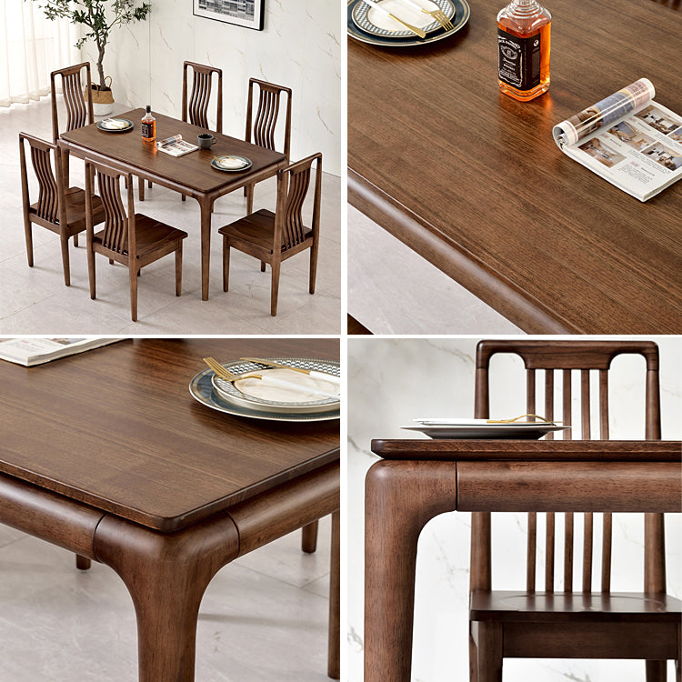 Traditional Solid Wood Dining Room Set with Rectangle Table Dining Table Furniture for Home Clearhalo 'Dining Room Sets' 'Dining Tables & Seating' 'dining_room_set' 'furn' 'furn_dining_room_set' 'Furniture' 'furniture_dining_room_set' 'Kitchen & Dining Furniture' 'kitchen&dining_furn' 'kitchen' 3491046