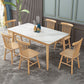 Modern Sintered Stone Dining Room Set with Rectangle Table and Wooden Base Dining Table Furniture 7 Piece Set Clearhalo 'Dining Room Sets' 'Dining Tables & Seating' 'dining_room_set' 'furn' 'furn_dining_room_set' 'Furniture' 'furniture_dining_room_set' 'Kitchen & Dining Furniture' 'kitchen&dining_furn' 'kitchen' 3491050