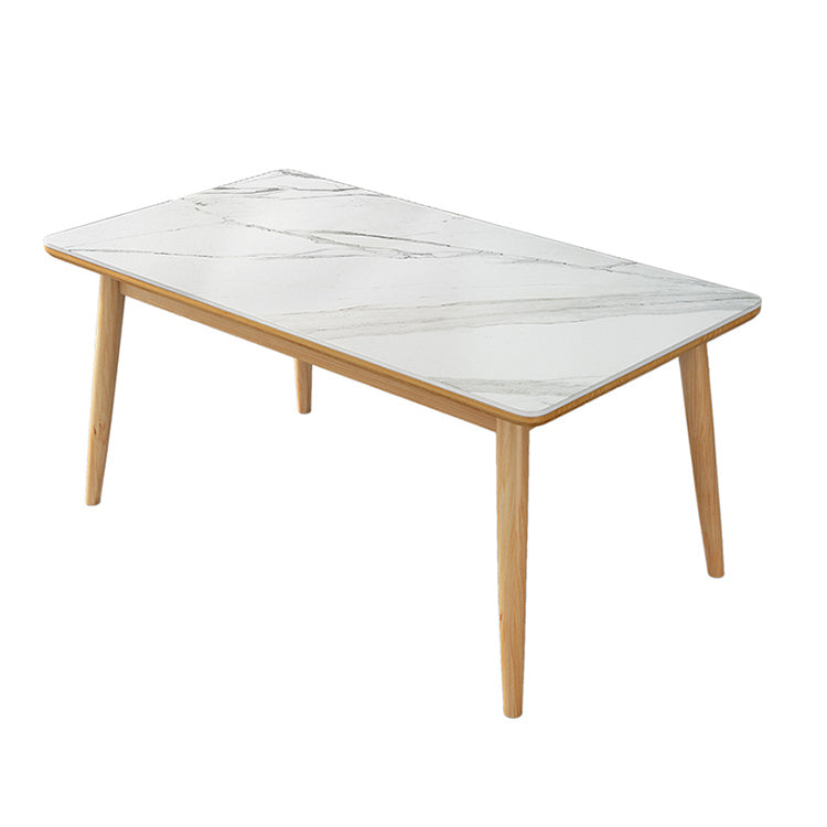 Modern Sintered Stone Dining Room Set with Rectangle Table and Wooden Base Dining Table Furniture Clearhalo 'Dining Room Sets' 'Dining Tables & Seating' 'dining_room_set' 'furn' 'furn_dining_room_set' 'Furniture' 'furniture_dining_room_set' 'Kitchen & Dining Furniture' 'kitchen&dining_furn' 'kitchen' 3491052