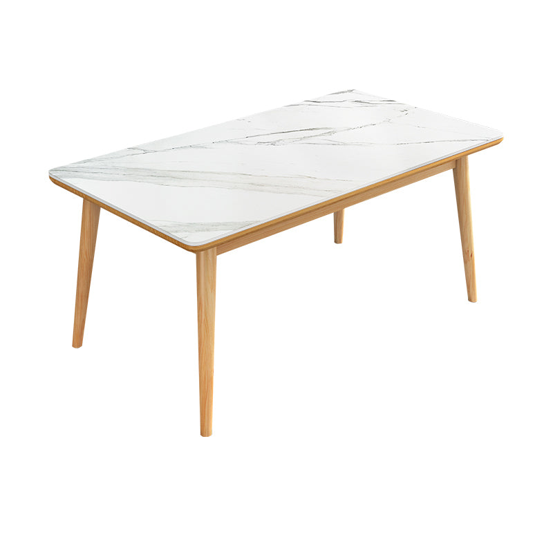 Modern Sintered Stone Dining Room Set with Rectangle Table and Wooden Base Dining Table Furniture Clearhalo 'Dining Room Sets' 'Dining Tables & Seating' 'dining_room_set' 'furn' 'furn_dining_room_set' 'Furniture' 'furniture_dining_room_set' 'Kitchen & Dining Furniture' 'kitchen&dining_furn' 'kitchen' 3491053