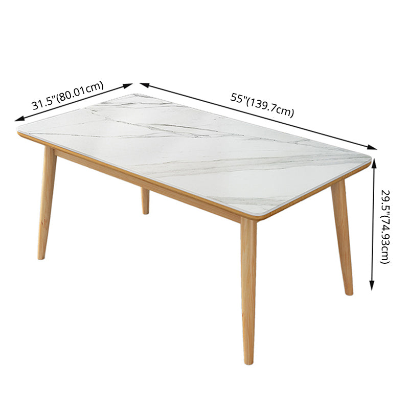 Modern Sintered Stone Dining Room Set with Rectangle Table and Wooden Base Dining Table Furniture Clearhalo 'Dining Room Sets' 'Dining Tables & Seating' 'dining_room_set' 'furn' 'furn_dining_room_set' 'Furniture' 'furniture_dining_room_set' 'Kitchen & Dining Furniture' 'kitchen&dining_furn' 'kitchen' 3491060