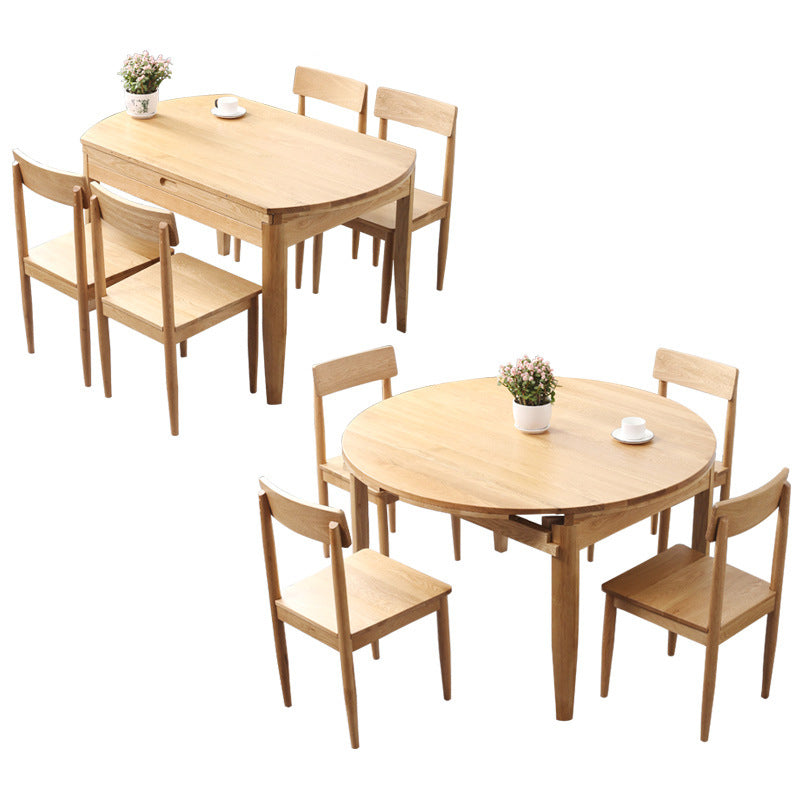 Minimalist Wooden Dining Set Standard Height with 4 Legs Base Dining Room Set for Home Use Clearhalo 'Dining Room Sets' 'Dining Tables & Seating' 'dining_room_set' 'furn' 'furn_dining_room_set' 'Furniture' 'furniture_dining_room_set' 'Kitchen & Dining Furniture' 'kitchen&dining_furn' 'kitchen' 3491076