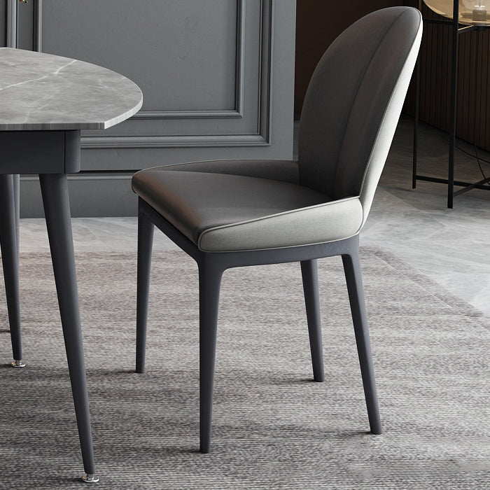 Extendable Modern Dining Room Set with Sintered Stone Top and Black Leg Formal Table Set Clearhalo 'Dining Room Sets' 'Dining Tables & Seating' 'dining_room_set' 'furn' 'furn_dining_room_set' 'Furniture' 'furniture_dining_room_set' 'Kitchen & Dining Furniture' 'kitchen&dining_furn' 'kitchen' 3491097