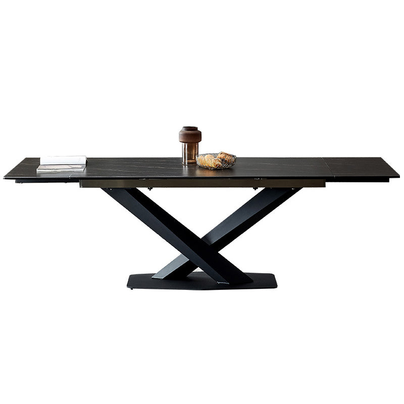 Minimalist Foldable Dining Set Standard Height with Black Base Dining Room Set for Home Use Clearhalo 'Dining Room Sets' 'Dining Tables & Seating' 'dining_room_set' 'furn' 'furn_dining_room_set' 'Furniture' 'furniture_dining_room_set' 'Kitchen & Dining Furniture' 'kitchen&dining_furn' 'kitchen' 3491113