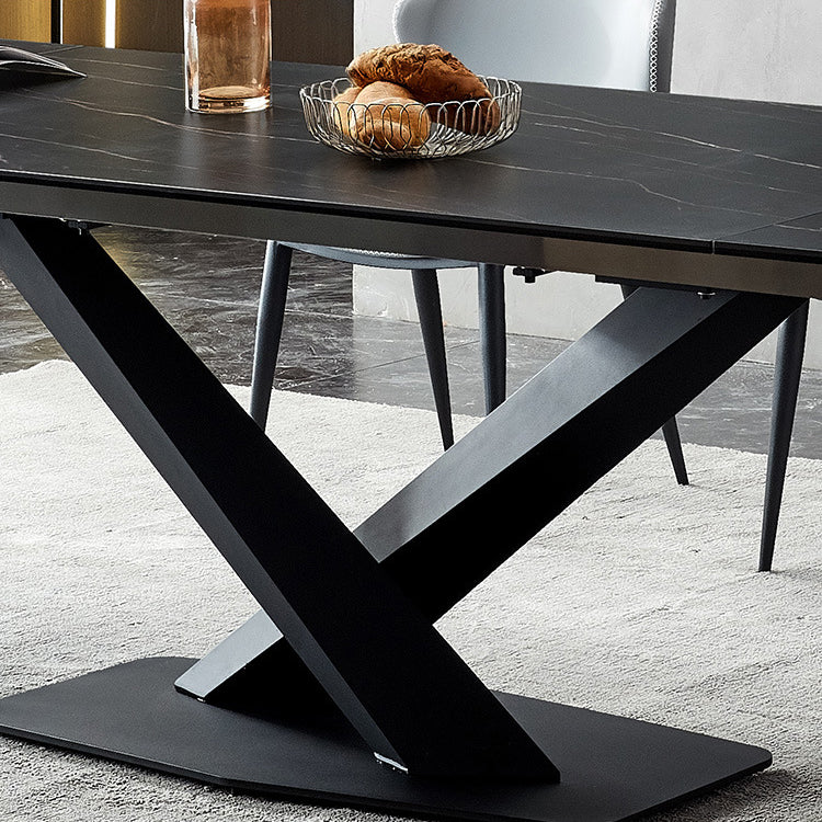 Minimalist Foldable Dining Set Standard Height with Black Base Dining Room Set for Home Use Clearhalo 'Dining Room Sets' 'Dining Tables & Seating' 'dining_room_set' 'furn' 'furn_dining_room_set' 'Furniture' 'furniture_dining_room_set' 'Kitchen & Dining Furniture' 'kitchen&dining_furn' 'kitchen' 3491115