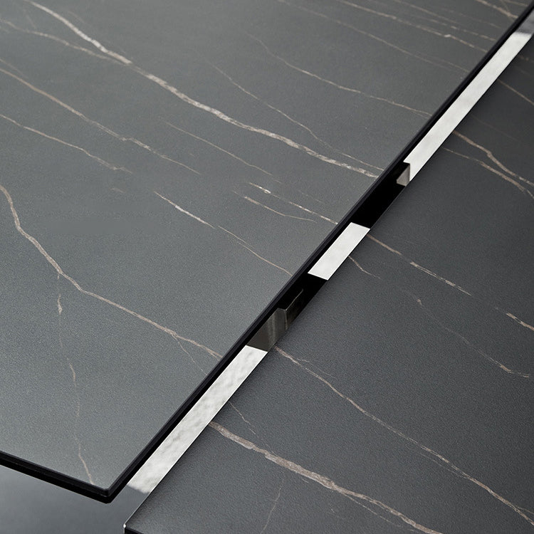 Minimalist Foldable Dining Set Standard Height with Black Base Dining Room Set for Home Use Clearhalo 'Dining Room Sets' 'Dining Tables & Seating' 'dining_room_set' 'furn' 'furn_dining_room_set' 'Furniture' 'furniture_dining_room_set' 'Kitchen & Dining Furniture' 'kitchen&dining_furn' 'kitchen' 3491117