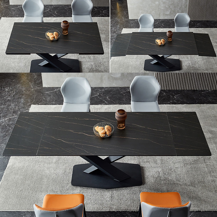 Minimalist Foldable Dining Set Standard Height with Black Base Dining Room Set for Home Use Clearhalo 'Dining Room Sets' 'Dining Tables & Seating' 'dining_room_set' 'furn' 'furn_dining_room_set' 'Furniture' 'furniture_dining_room_set' 'Kitchen & Dining Furniture' 'kitchen&dining_furn' 'kitchen' 3491122