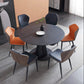 Modern Kitchen Folding Dining Furniture Set with Round Table Formal Dining Room Table Set 7 Piece Set Black Clearhalo 'Dining Room Sets' 'Dining Tables & Seating' 'dining_room_set' 'furn' 'furn_dining_room_set' 'Furniture' 'furniture_dining_room_set' 'Kitchen & Dining Furniture' 'kitchen&dining_furn' 'kitchen' 3491138
