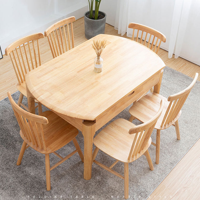 Modern Wooden Foldable Furniture Standard Height Formal Dining Room Table Set for Home Use Clearhalo 'Dining Room Sets' 'Dining Tables & Seating' 'dining_room_set' 'furn' 'furn_dining_room_set' 'Furniture' 'furniture_dining_room_set' 'Kitchen & Dining Furniture' 'kitchen&dining_furn' 'kitchen' 3491163