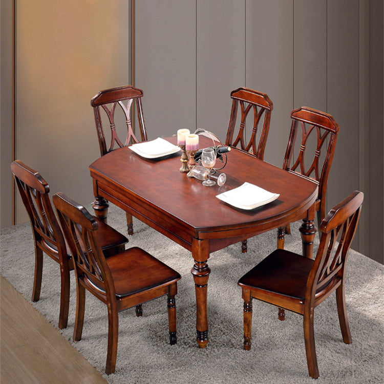 Traditional Solid Wood Dining Set Standard Height with Folding Top Dining Room Set Clearhalo 'Dining Room Sets' 'Dining Tables & Seating' 'dining_room_set' 'furn' 'furn_dining_room_set' 'Furniture' 'furniture_dining_room_set' 'Kitchen & Dining Furniture' 'kitchen&dining_furn' 'kitchen' 3491166