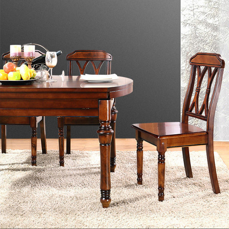 Traditional Solid Wood Dining Set Standard Height with Folding Top Dining Room Set Clearhalo 'Dining Room Sets' 'Dining Tables & Seating' 'dining_room_set' 'furn' 'furn_dining_room_set' 'Furniture' 'furniture_dining_room_set' 'Kitchen & Dining Furniture' 'kitchen&dining_furn' 'kitchen' 3491175