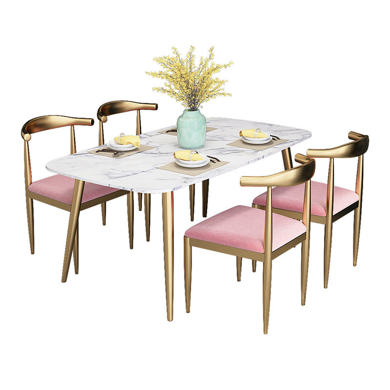 Sintered Stone Scandinavian Dining Room Set with Rectangle Table Dining Table Furniture Clearhalo 'Dining Room Sets' 'Dining Tables & Seating' 'dining_room_set' 'furn' 'furn_dining_room_set' 'Furniture' 'furniture_dining_room_set' 'Kitchen & Dining Furniture' 'kitchen&dining_furn' 'kitchen' 3491181