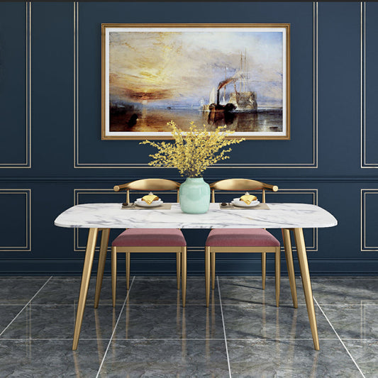 Sintered Stone Scandinavian Dining Room Set with Rectangle Table Dining Table Furniture Clearhalo 'Dining Room Sets' 'Dining Tables & Seating' 'dining_room_set' 'furn' 'furn_dining_room_set' 'Furniture' 'furniture_dining_room_set' 'Kitchen & Dining Furniture' 'kitchen&dining_furn' 'kitchen' 3491186