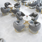 Sintered Stone Scandinavian Dining¬†Room¬†Table¬†Set with Round Table and Metal Base Dinette Set Clearhalo 'Dining Room Sets' 'Dining Tables & Seating' 'dining_room_set' 'furn' 'furn_dining_room_set' 'Furniture' 'furniture_dining_room_set' 'Kitchen & Dining Furniture' 'Kitchen Furniture' 'kitchen&dining_furn' 'kitchen' '„Éõ„Éº„É†' 3491200