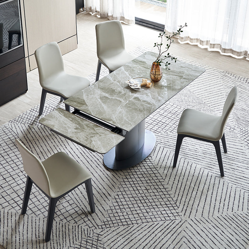 Contemporary Sintered Stone Dining Room Set Rectangle Dining Set with Built-in Storage Layer 5 Piece Set Clearhalo 'Dining Room Sets' 'Dining Tables & Seating' 'dining_room_set' 'furn' 'furn_dining_room_set' 'Furniture' 'furniture_dining_room_set' 'Kitchen & Dining Furniture' 'kitchen&dining_furn' 'kitchen' 3491242