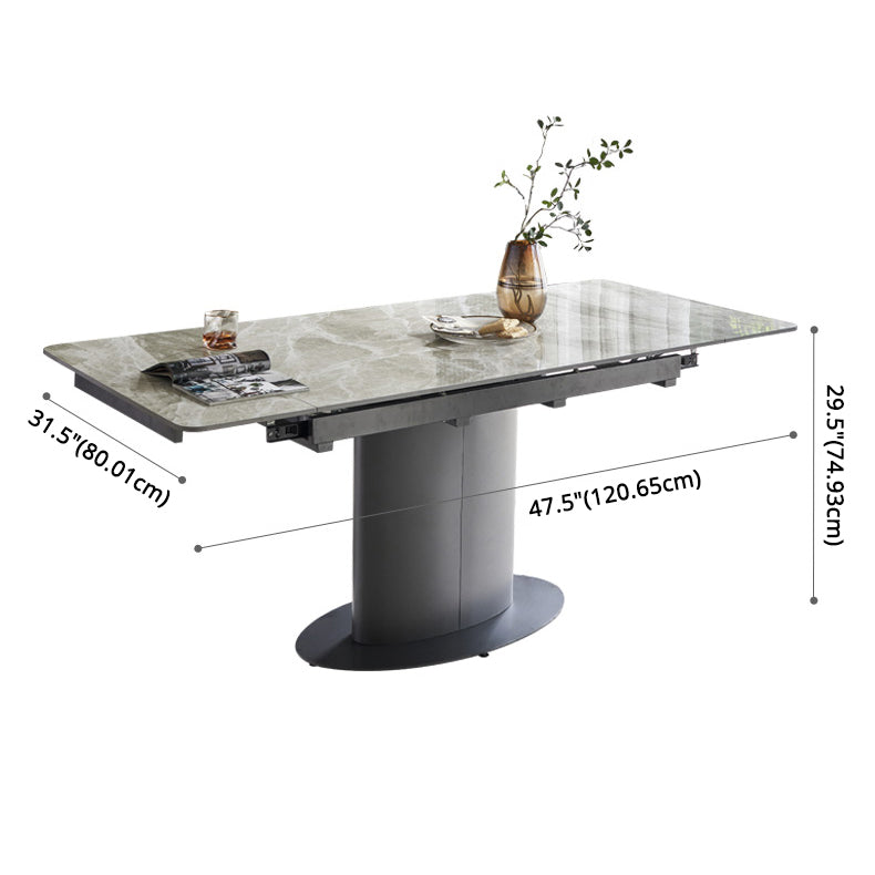 Contemporary Sintered Stone Dining Room Set Rectangle Dining Set with Built-in Storage Layer Clearhalo 'Dining Room Sets' 'Dining Tables & Seating' 'dining_room_set' 'furn' 'furn_dining_room_set' 'Furniture' 'furniture_dining_room_set' 'Kitchen & Dining Furniture' 'kitchen&dining_furn' 'kitchen' 3491250