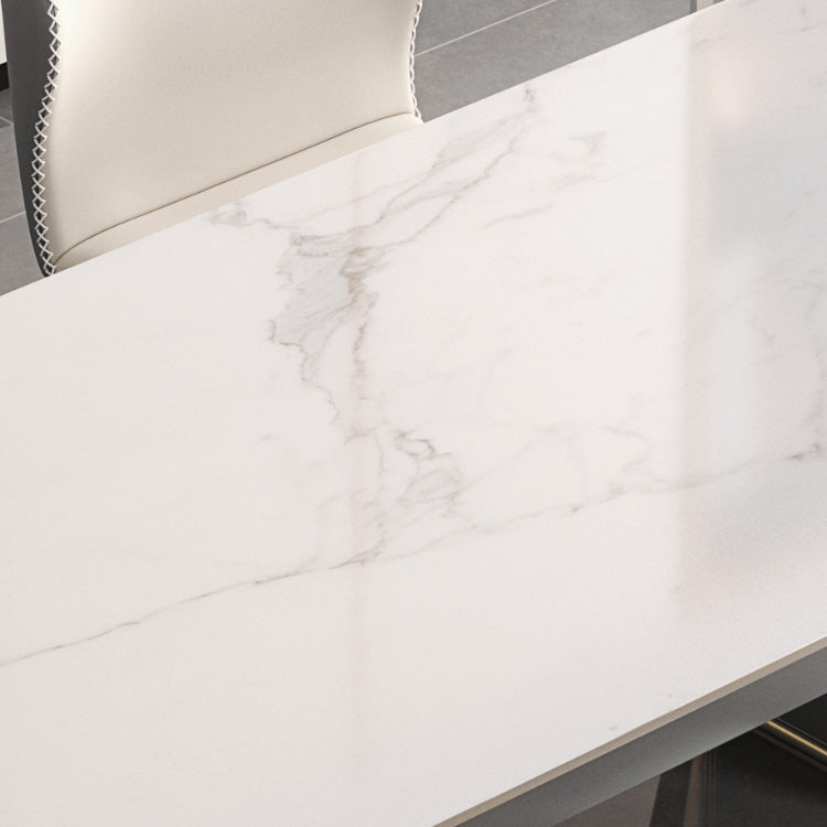 Scandinavian Sintered Stone Dining Room Set with Rectangle Table and Self-StoringLeaf Dining Set Clearhalo 'Dining Room Sets' 'Dining Tables & Seating' 'dining_room_set' 'furn' 'furn_dining_room_set' 'Furniture' 'furniture_dining_room_set' 'Kitchen & Dining Furniture' 'kitchen&dining_furn' 'kitchen' 3491260