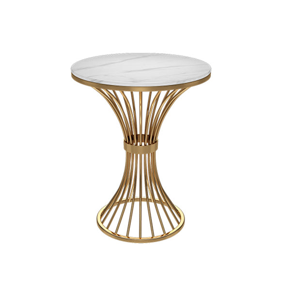 Round Scandinavian Style Dining Room Set Sintered Stone Dining Furniture Set with Metallic Base Clearhalo 'Dining Room Sets' 'Dining Tables & Seating' 'dining_room_set' 'furn' 'furn_dining_room_set' 'Furniture' 'furniture_dining_room_set' 'Kitchen & Dining Furniture' 'kitchen&dining_furn' 'kitchen' 3491294