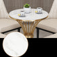Round Scandinavian Style Dining Room Set Sintered Stone Dining Furniture Set with Metallic Base Clearhalo 'Dining Room Sets' 'Dining Tables & Seating' 'dining_room_set' 'furn' 'furn_dining_room_set' 'Furniture' 'furniture_dining_room_set' 'Kitchen & Dining Furniture' 'kitchen&dining_furn' 'kitchen' 3491295