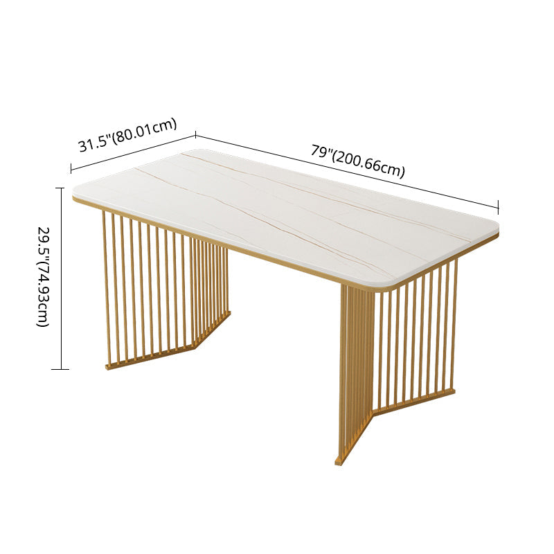 Scandinavian Sintered Stone Dining Room Furniture with Double Pedestal Table Dining Table Sets Clearhalo 'Dining Room Sets' 'Dining Tables & Seating' 'dining_room_set' 'furn' 'furn_dining_room_set' 'Furniture' 'furniture_dining_room_set' 'Kitchen & Dining Furniture' 'kitchen&dining_furn' 'kitchen' 3491313