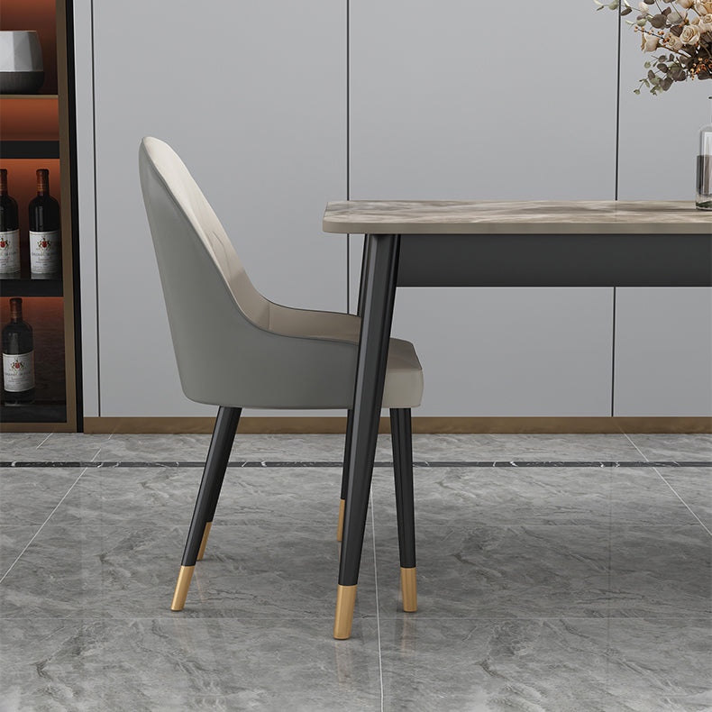 Rectangle Contemporary Style Dining Room Set Sintered Stone Dining Furniture Set with 4 Legs Table Clearhalo 'Dining Room Sets' 'Dining Tables & Seating' 'dining_room_set' 'furn' 'furn_dining_room_set' 'Furniture' 'furniture_dining_room_set' 'Kitchen & Dining Furniture' 'kitchen&dining_furn' 'kitchen' 3491324