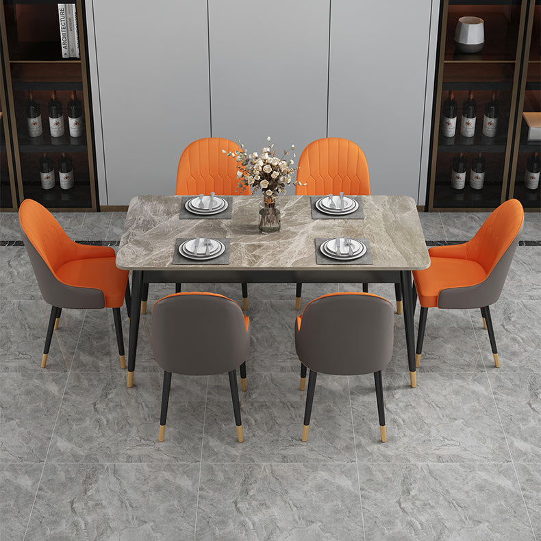 Rectangle Contemporary Style Dining Room Set Sintered Stone Dining Furniture Set with 4 Legs Table Clearhalo 'Dining Room Sets' 'Dining Tables & Seating' 'dining_room_set' 'furn' 'furn_dining_room_set' 'Furniture' 'furniture_dining_room_set' 'Kitchen & Dining Furniture' 'kitchen&dining_furn' 'kitchen' 3491336